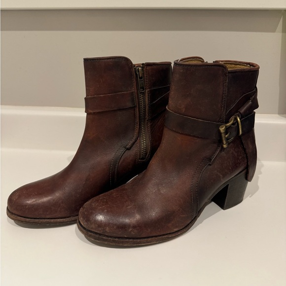 Frye Heeled Cognac Heeled Ankle Boots (US 8) - Picture 2 of 5